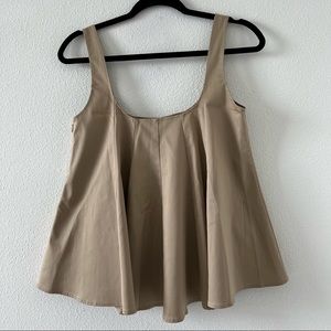 Club Monaco Tan Sleeveless blouse Round Neck